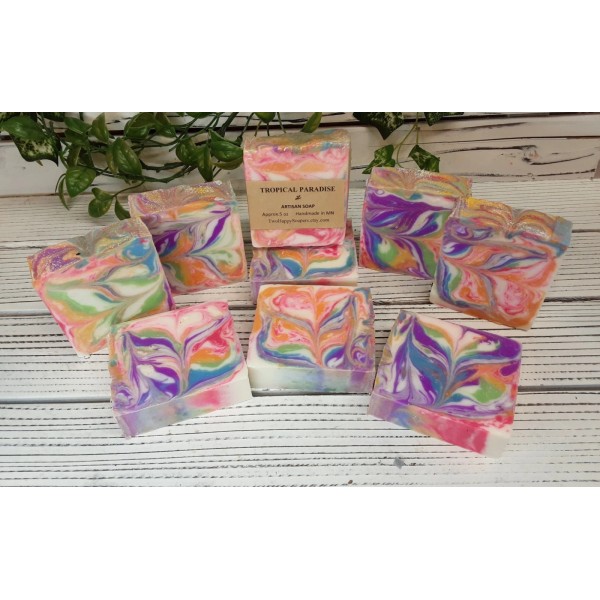 Unbranded TROPICAL COLDPROCESSED soap bars.Handmade soap.