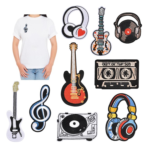 Luckforest 10 Pcs Music Series Embroidered Patches for Clothes, Iron