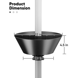 AnBaiMei Umbrella Planter for Patio Table, Half Circle Flower Pot Fits Umbrella Poles Up to 2” Diameter, PVC Round Post Planter Wrap Around Umbrella for Indoor Outdoor Garden Home Plants, Black