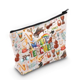 WZMPA Music Teacher Makeup Bag Music Teacher Appreciation Gift Musician Zipper Pouch Bag Music Teacher Merchandise (Music Teacher)