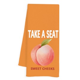 INDAJEDN Take a Seat Sweet Cheeks Hand Towels for Bathroom, Peach Bathroom Hand Towel, Sweet Cheeks Bathroom Decor, Orange Hand Towels for Bathroom, Orange Bathroom Decor, 16x24 Inch