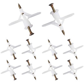 YIXISI Pack of 100 Plasterboard Dowels, Cavity Dowels, Self-Drilling Plasterboard Dowels, Drywall Anchors with Stainless Steel Screws Sets for Easy Installation in Plasterboard and Plasterboard