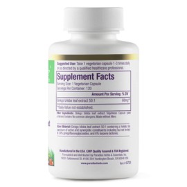 Paradise Ginkgo Biloba Extract, 100% Naturally Extracted, 120 Vegetarian Capsules