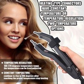 Lanties Hair Extensions Tool K Tips Hair Extensions Tool 12 Templates Clips 50 Fusion Glue Protector 201 Finger Protector 2 Bags Keratin Glue Granule Beads(Black)