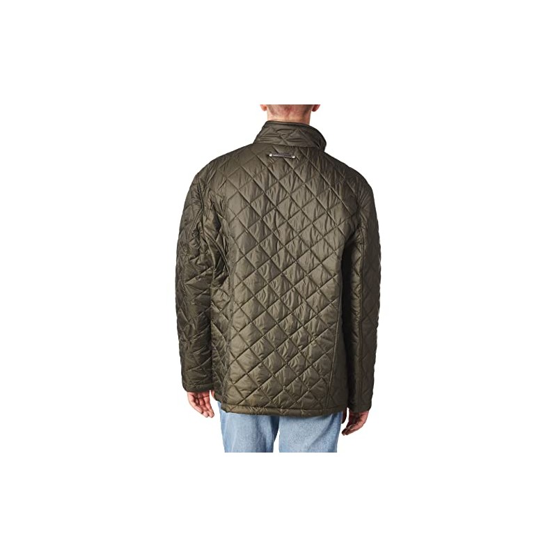Cole Haan Men's Quilted Barn Jacket, Olive, Medium