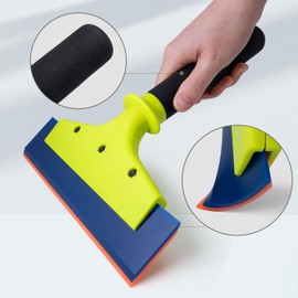 NEWISHTOOL 2 Pack Rubber Squeegee with Nylon Handle for Water Removal, Glass Cleaning, PPF Installing and Window Film Application (8-Inch Blade with Long Handle)