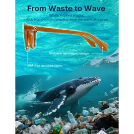 SOJOS Retro Polarized Rectangular Sunglasses Women Men Recycled Plastic UV400 Eco-friendly Shades, Baleen, Light Brown/Red