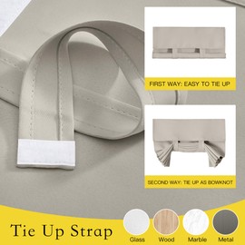 NICETOWN French Door Curtains for Bedroom, Room Darkening Window Curtain Privacy Assured Blinds Thermal Insulated Shades for Front/Back Door, W26 x L72 inch, 1 Panel, Light Flaxen