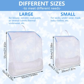 6Pack Wäschesäcke Groß mit Griffen zwei Größen YKK Reißverschluss Wäschenetz Feinmaschig für Waschmaschine Wiederverwendbare Wäschesäcke für College Wohnheim und Wohnung (Blau)