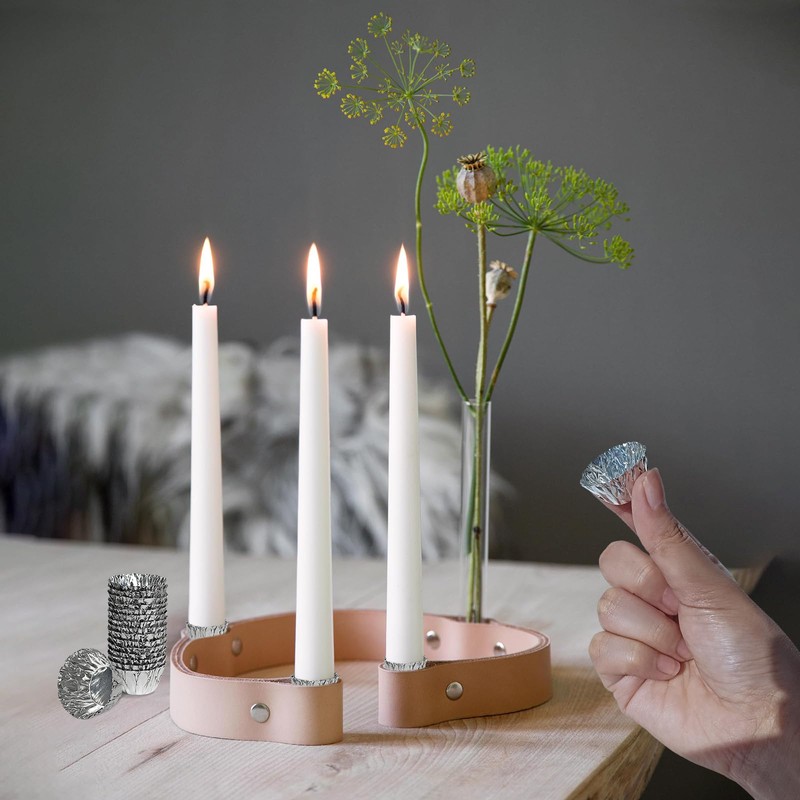 Taper Candle Fittings for Candle Upright,Silver Bobeches for Candlesticks Set