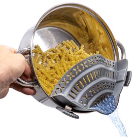 Netrox Silicone Snap Strainer - Pasta Strainer Attachment for Hanging in Pot & Pan - BPA-Free, Dishwasher Safe Kitchen Strainer - Strainer as Straining Aid for Pots Pot Strainer