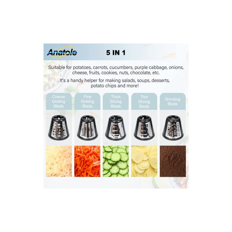 Anatole Blades for VSX Electric Cheese Shredder (Fine Grater Blade)