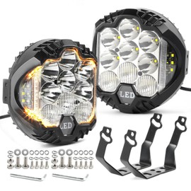 LIGBT 2PCS 5 Inch Round LED Offroad Light with DRL 90W LED Light Pods 270° Wide Range Super Bright White Side Shooter for Pickup Truck ATV UTV SUV