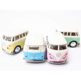 KINSFUN VW Bus Mini Pull Back Car / Die Cast Metal Mini Car Set of 4