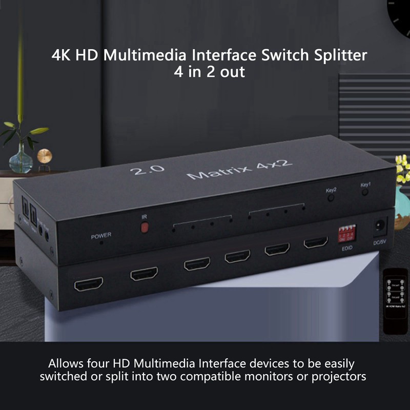 HD Multimedia Interface Switch 4 in 2 Out 4K At