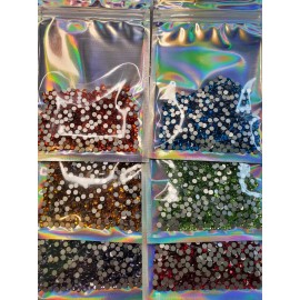 Fizzle Sizzle Design 6 colors pride rainbow Crystals Flatback Glass Rhinestones SS16 total of 6oz bag