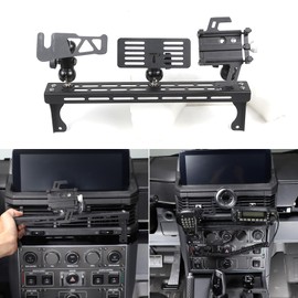 Tumukiw Compatible with INEOS Grenadier 2020-2024 Car Phone Mount and Walkie Talkie Mount Stand Set, Centre Console Multifunctional Track Mobile Phone Holder Expansion Platform (Set)
