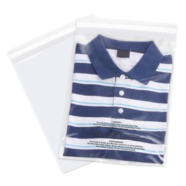 WEPOLY - 6" x 9" (100 Count)- Clear Poly Bags with Suffocation Warning Self Seal for Packaging, Shirts, Clothing & FBA - Permanent Adhesive