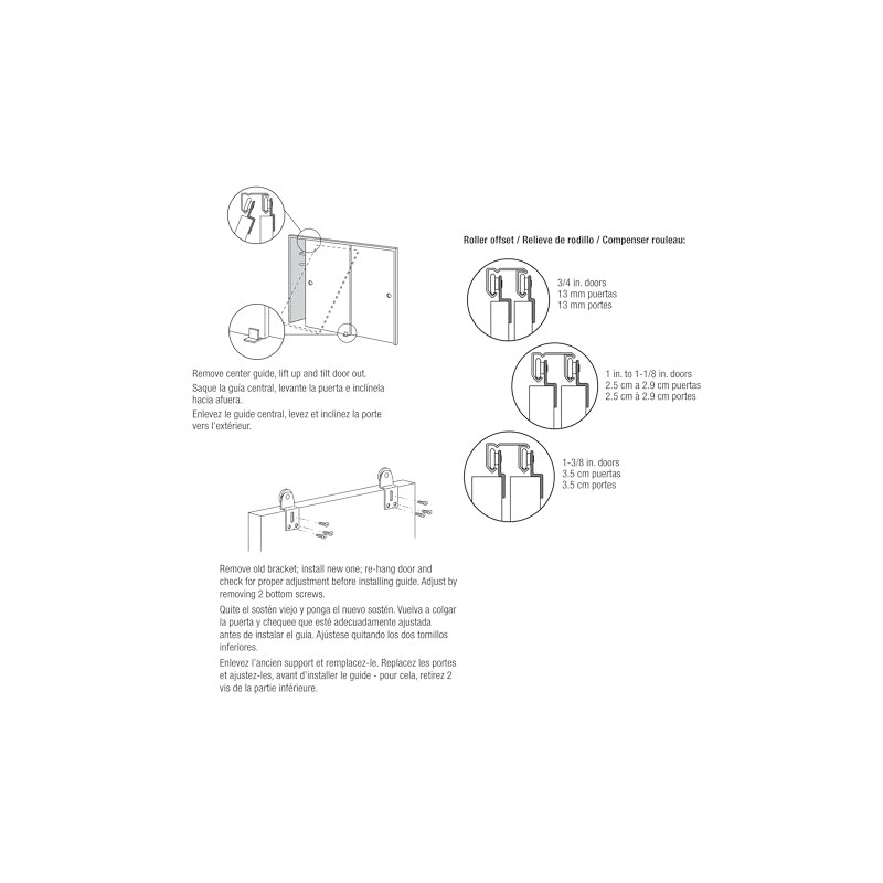 Prime-Line N 6514 1-1/8 in. Back Position Top-Hung Bypass Closet