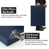 Navy Blue Faux Leather Serving Coffee Tray with Gold Handles,Rectangle