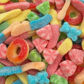 Sunny Island Gummy Candy Mix - Peach Rings, Watermelon Slices, Worms, Bears - 2-Pound Bag
