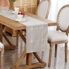 Embroidered Linen Table Runner Rustic Plaid Farmhouse Table Runners Checkered
