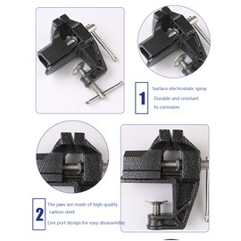 Mini Table Clamp, Small Bench Vice, New upgraded cast iron manufacturing Jewelers Hobby Clamps Craft Repair Tool Portable Work Bench Vise (mini)
