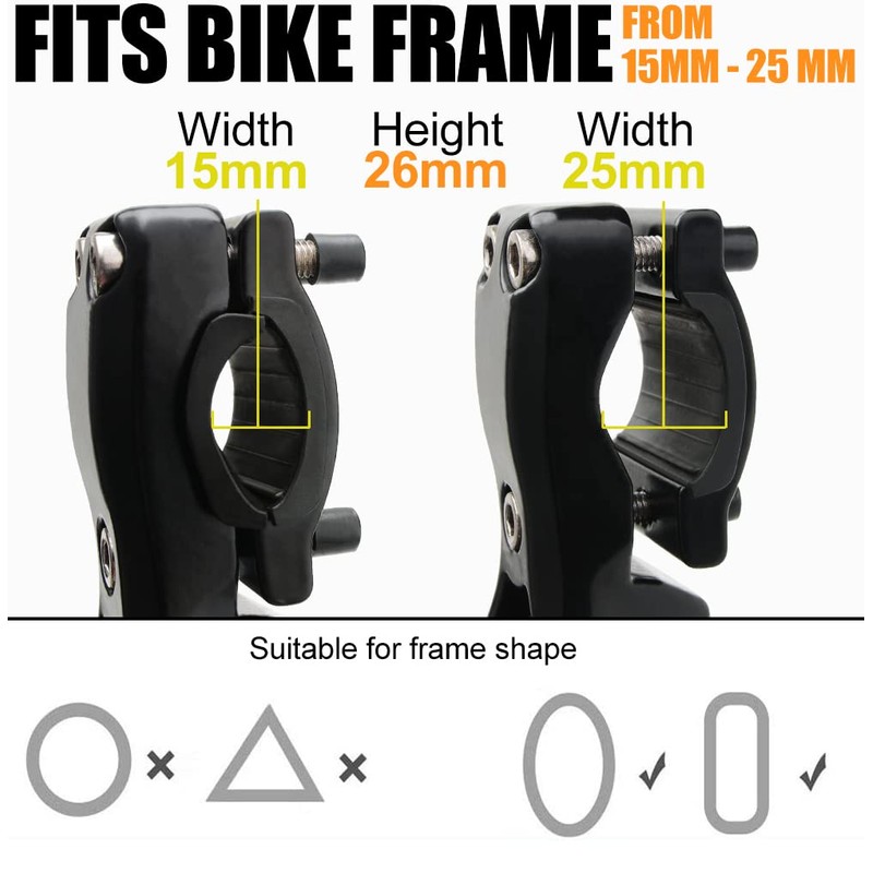 TOPCABIN Adjustable Aluminum Alloy Bicycle Kickstand, Black, 24"-28" Bike