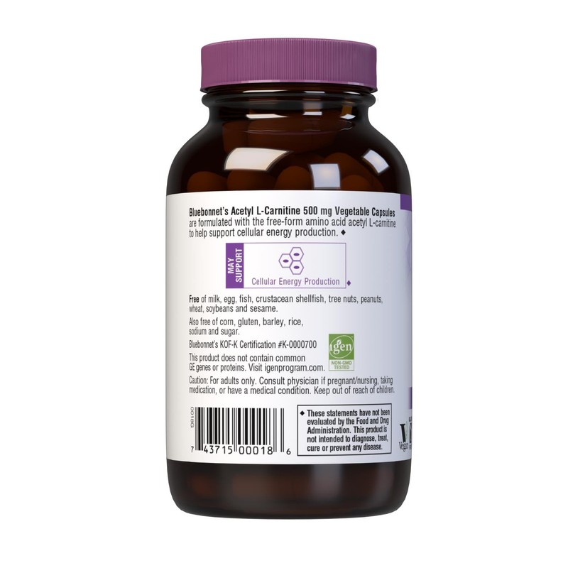 BlueBonnet BlueBonnet Acetyl L-Carnitine 500 mg Vitamin Capsules, 60 Count