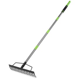 WORKPRO 65" Heavy Duty Bow Rake 17 Tine Metal Head Garden Rake Adjustable Handle