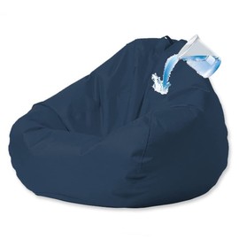Outdoor Waterproof Bean Bag Cover (No Filler) Garden Beach Swimming Pool Floating Beanbag Pouf Chair Oxford Kids Adults(Navy,L-D80cm-cover)
