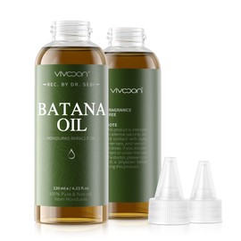 Vivccon 3 Pcs Batana Oil for Hair Growth, 100% Pure & Natural Raw Batana Oil, Dr. Sebi Oil from Honduras, Care for Hair, Scalp & Skin, 3 Bottle with 6 Caps