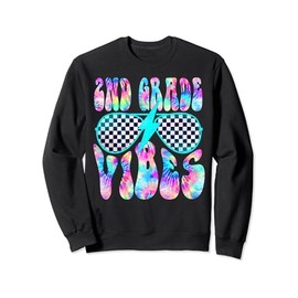 2nd Grade Vibes Cool Sunglasses 2nd Grade Kid Back To School Sweatshirt