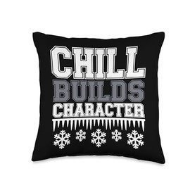 Ice Bath and Cold Shower Wellness Cold Therapy Recovery Tee Throw Pillow