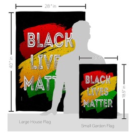 Black Lives Matter Black Lives Freedom Kit Support Cause BLM Anti Racism Revolution Movement Equality Social Decoration Banner Small Yard Gift Double-Sided, 1 x House & 1 x Garden Flags, Thick Fabric