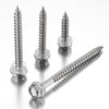 WenSilon (200Pcs)#10x1-1/4" Self-Tapping Screws for Wood 410 Stainless Steel Hexagon
