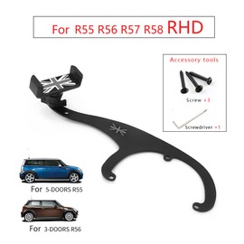 Heinmo Union Jack Grey Smartphone Cell Phone Mount Holder For Cooper R55 R56 R57 Clubman Convertible Coupe 2006-2015 Car Phone Holder