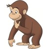 WiggleWalls 5 Inch Curious George Decal Monkey Business Removable Peel Self Stick Vinyl Wall