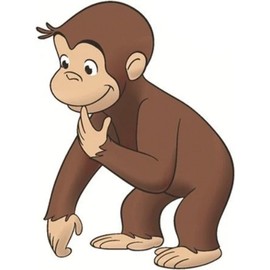 WiggleWalls 5 Inch Curious George Decal Monkey Business Removable Peel Self Stick Vinyl Wall