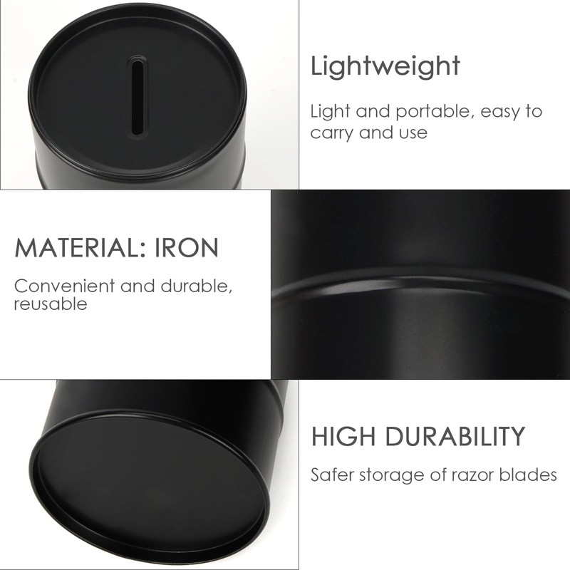 Linkidea Razor Blade Disposal Container Box, Metal Razor Disposal Case,