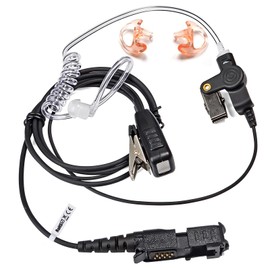 HYS Surveillance Police 2 Way Radio Earpiece with PTT, Security Headset with Medium Silicon Earmold for Motorola/MotoTurbo XPR3300 XPR3500 XPR3000 XIRE8608I XIRE8628I XIRP6600I XIRP6620I Digital Radio