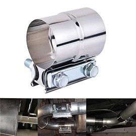 TenkeAuto Lap Joint Exhaust Band Clamp Repair Preformed for 4" OD to 4" ID Exhaust Pipe Connection 304 Stainless Steel (1 pack 4'')