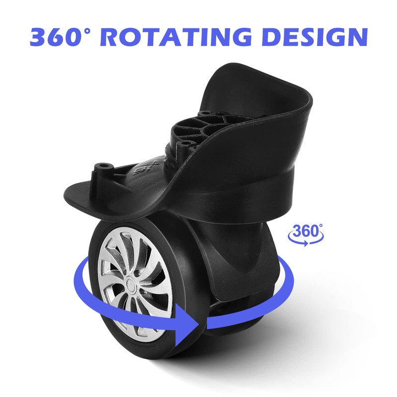 Travel Suitcase Wheels, 4 Pieces 360 Degree Rotating Luggage Wear-Resistant