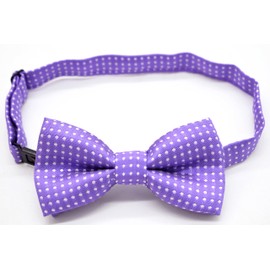 Carahere Pre-Tied Little Boy's Polka Dot Bow Ties Baby Solid Color Bow Ties For Kids M012 Purple