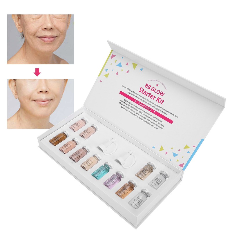 ibcccndc 6pcs Liquid Foundation 6pcs Serum Face Skin Brightening Rejuvenation