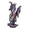 Ebros Small Purple Rain Armored Midnight Dragon Statue 4.5" High