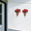 Gatuida Elegant Wall-mounted Flower Pot Rattan Cone Shaped Hanging Wall