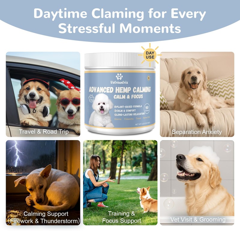 Vetriuntrix Dog Calming Chews, Calming Chews for Dogs with Natural