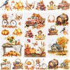 WANDIC 3 Sheets Rub On Transfer Stickers, Autumn Theme Decals