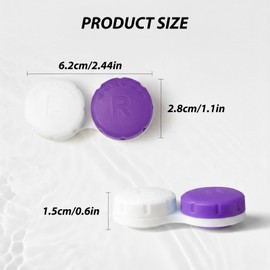 YKuzLx 12 Pack Contact Lens Case, Portable Contact Case for Travel Outdoor Home Office Dormitory and Daily Use,Colorful(White,Purple)